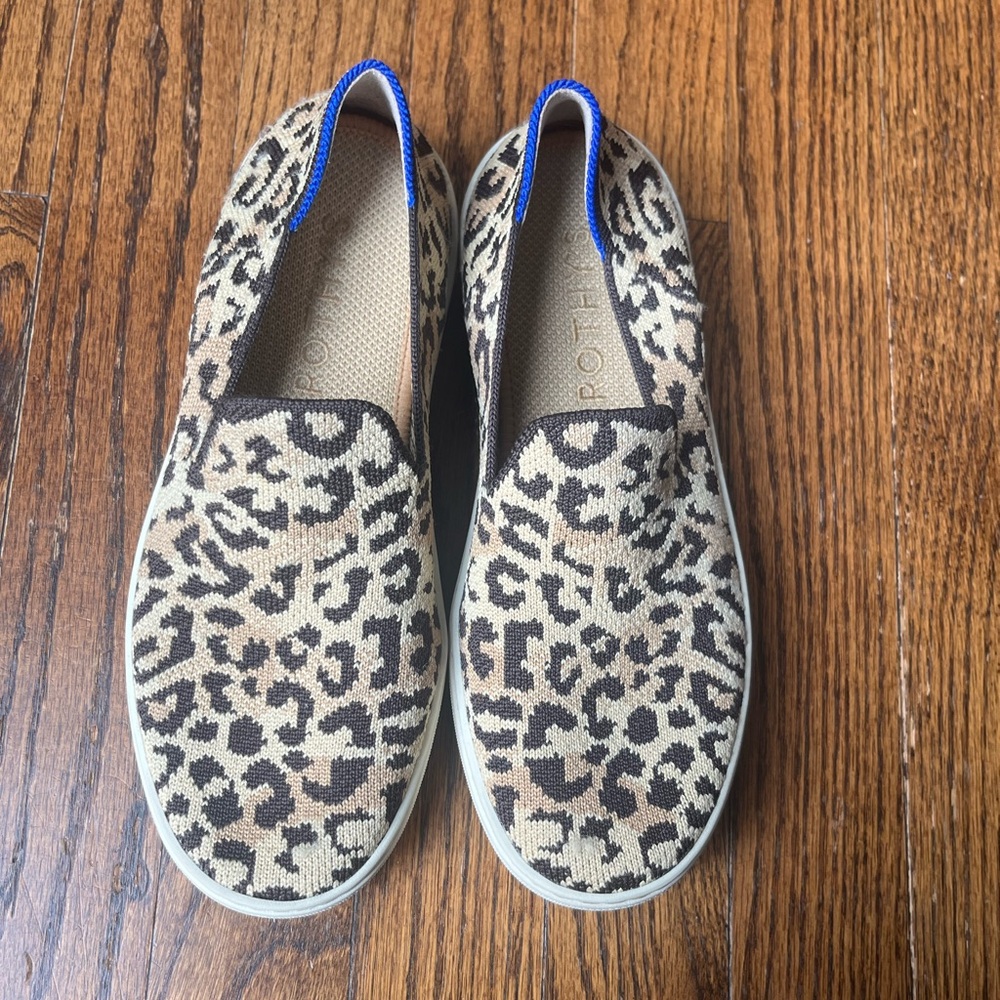 Rothy's Desert Camo Cat The Sneaker Print Slip On Loafer Sneaker Animal  5.5